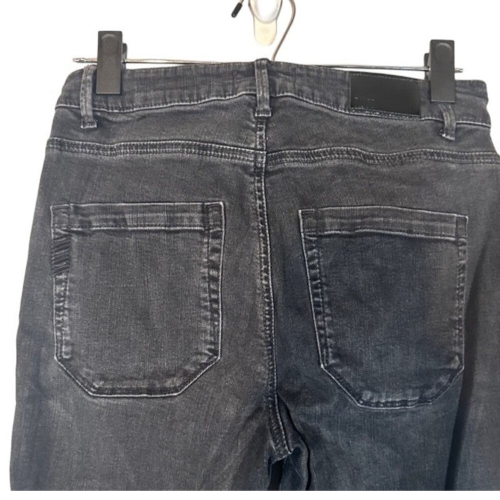 Paige Black Raw Hem Cindy Straight Seaming Details Denim Jeans Women Sz 27